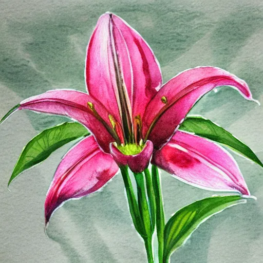 Prompt: watercolour drawing of a lilium