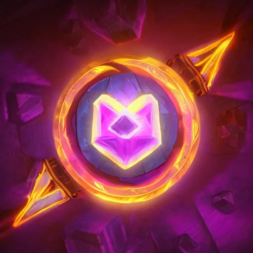 Prompt: purple powerful magic mana symbol, epic legends game icon stylized digital illustration radiating a glowing aura global illumination ray tracing hdr fanart arstation by ian pesty and katarzyna bek - chmiel