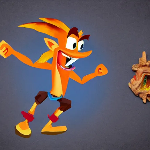 Prompt: crash bandicoot as a cave painting