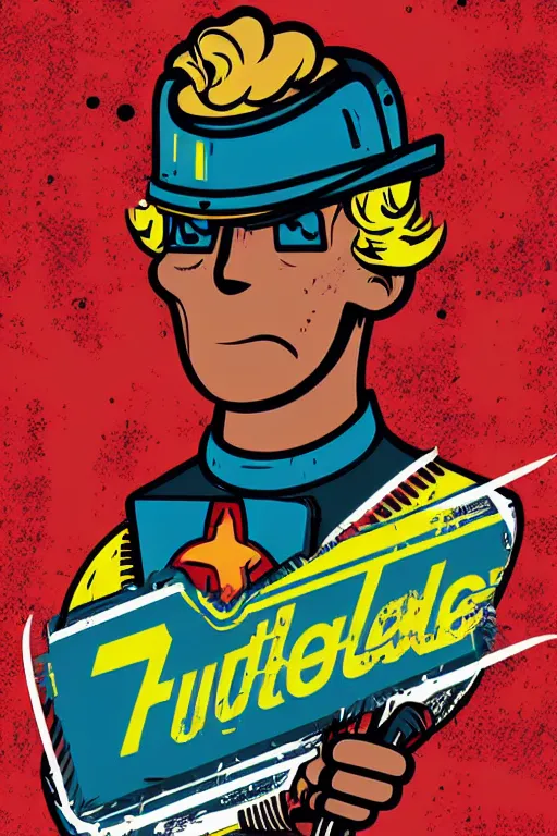 Image similar to fallout 7 6 retro futurist illustration art by butcher billy, sticker, colorful, illustration, highly detailed, simple, smooth and clean vector curves, no jagged lines, vector art, smooth andy warhol style