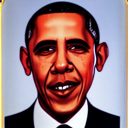 Image similar to obama on coke can, kitchen