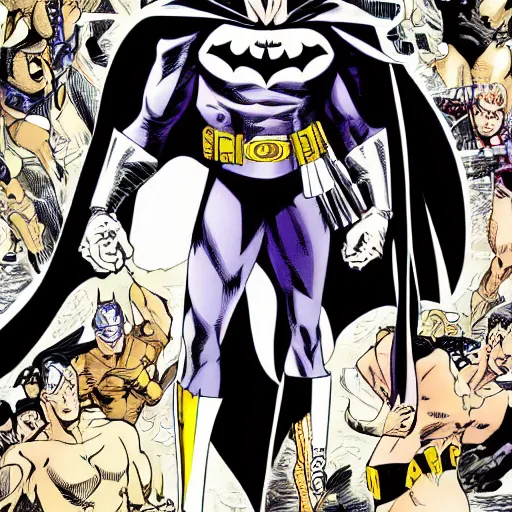 Image similar to batman by hirohiko araki