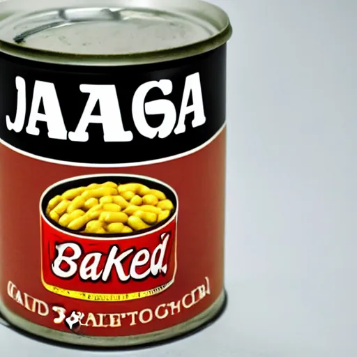 Prompt: a can of baked beans made by a company called jaqasa