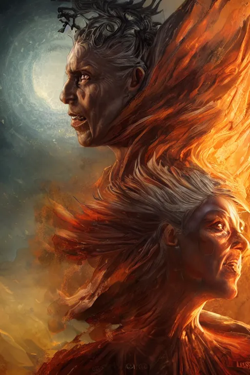 Prompt: fantasy character concept portrait, digital painting, wallpaper of stabat matter with skin of obsidian, with veins of magma and gold, renaissance nimbus overhead, by aleksi briclot, by laura zalenga, by alexander holllow fedosav, 8 k dop dof hdr, vibrant