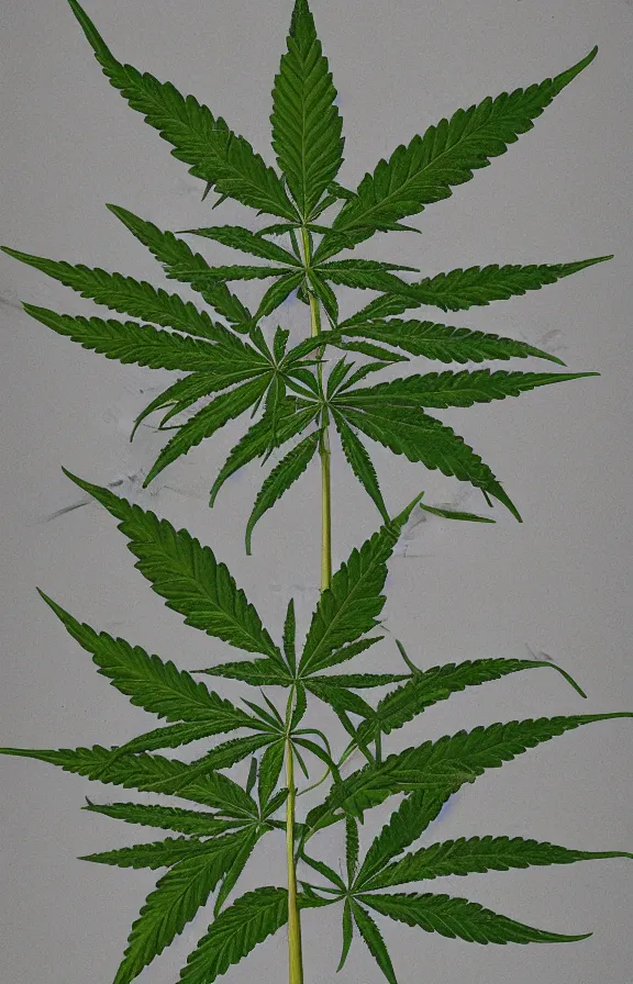 Image similar to botanical illustration of cannabis plant