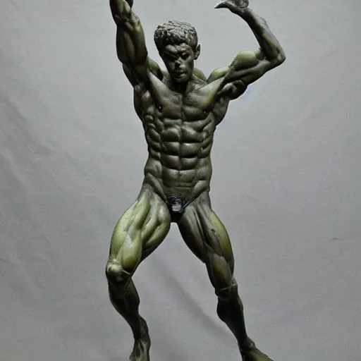 Prompt: a statue of an athletic male alien sculpted by michelangelo - n 6