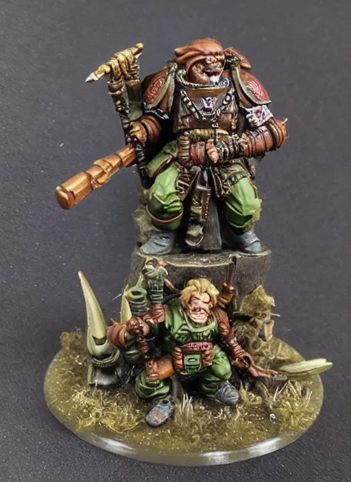 Image similar to 8 0 mm resin detailed miniature of a warhammer 4 0 k hobbits, product introduction photos, 4 k, full body,