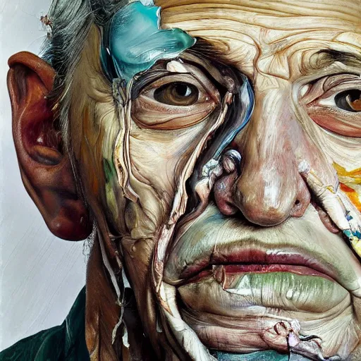 Image similar to high quality high detail painting by lucian freud and jenny saville, hd, dead, turquoise