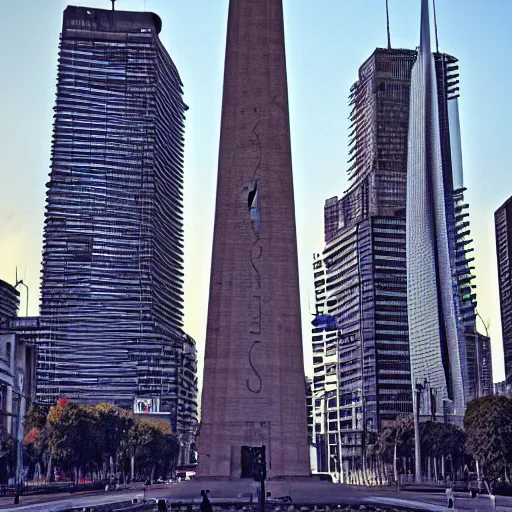 Prompt: Obelisco of Buenos Aires in a cyberpunk style, hyper detailed, hd