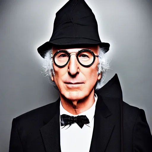 Image similar to larry david dressed like a wizard cinematic lighting 3 5 mm hdr 8 k