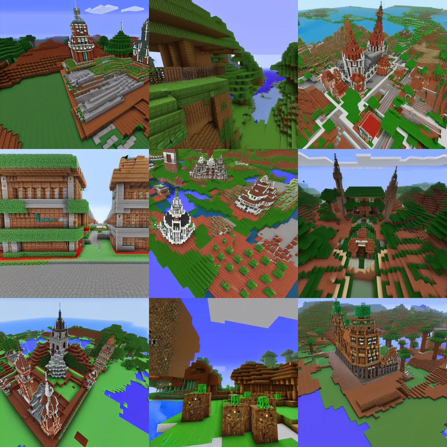 Prompt: a minecraft version of amsterdam