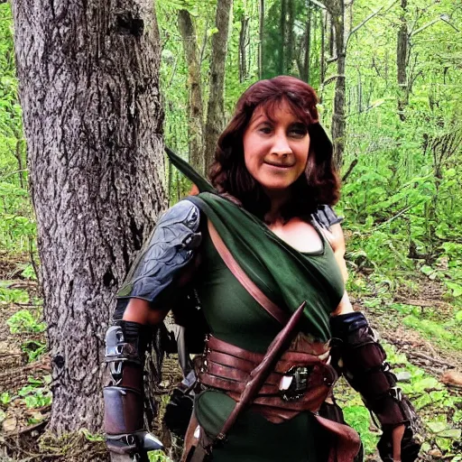 Prompt: photo of female robin hood amazon warrior