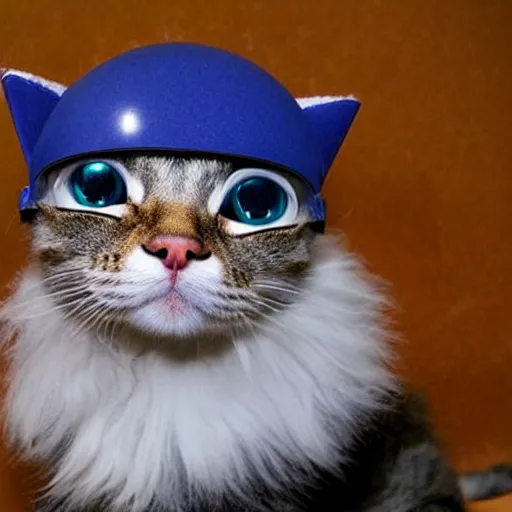 Prompt: Futuristic cat, With futuristic hat , Mega highly detailed , Cute ,