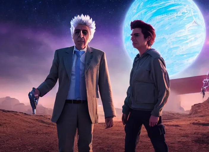 Image similar to film still of rick sanchez in the new scifi movie 4 k