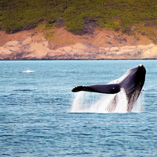 Image similar to photo of a whale riding a bicycle