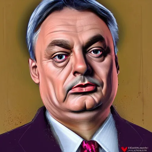 Image similar to “hyperrealist full bidy photo of viktor orban dressed in drag, 8k, artstation”