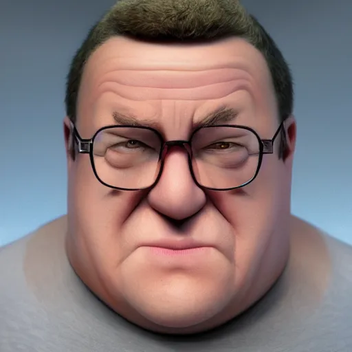 Image similar to hyperrealistic mixed media image of peter griffin from family guy, stunning 3 d render inspired art by istvan sandorfi and greg rutkowski, perfect facial symmetry, realistic, highly detailed attributes and atmosphere, dim volumetric cinematic lighting, 8 k octane extremely hyper - detailed render, post - processing, masterpiece,