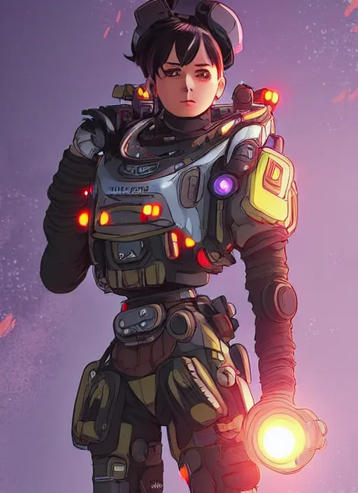 Prompt: Mechs in apex legends as an anime character digital illustration portrait design by Ross Tran, artgerm detailed, soft lighting