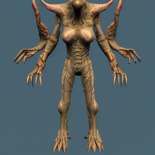 Prompt: videogame model 3 d scifi alien fantasy mystical esoteric creature