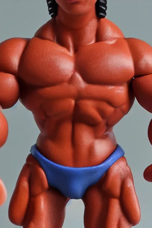 Image similar to muscular playmobil, playmobil bodybuilder, photorealistic, highly detailed,