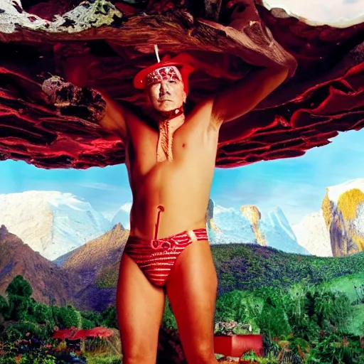 Image similar to a portrait of a character in a scenic environment by David Lachapelle