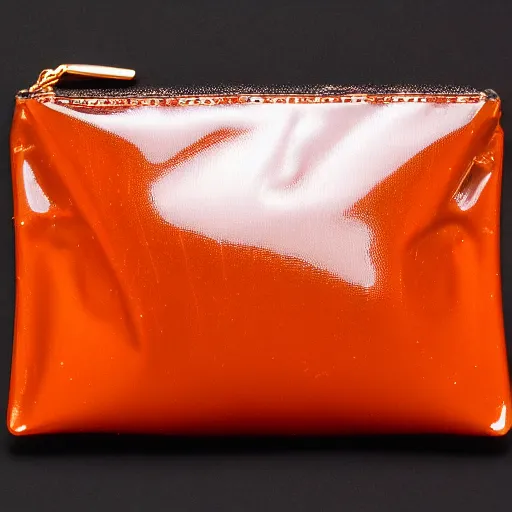 Image similar to photo of a pouch with glossy rupees spilling out