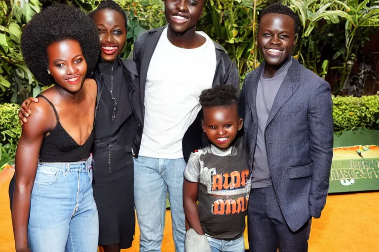 Image similar to lupita nyong ’ o and zack taylor with their child