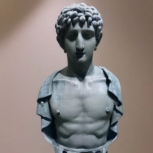 Image similar to “K-pop idol Changbin as a Greek marble statue”