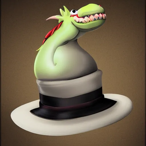 Image similar to obese dragon with tophat, photorealistic, 8 k