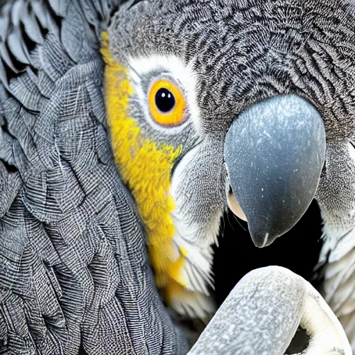 Image similar to award winning nature photograph of a parrot's beak on a koala. focus on the beak. extreme detail, hyperrealistic photo, smooth, trending on artstation