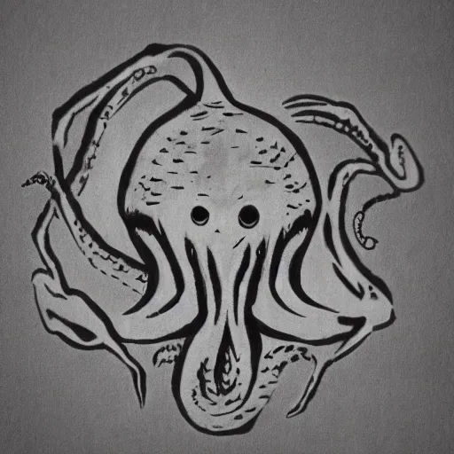 Image similar to cthulhu cave painting