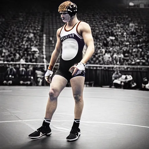 Image similar to “a realistic detailed photo of a college wrestler called Daton Fix from Oklahoma State University”