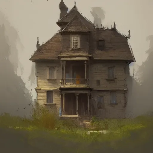 Image similar to a house in the style of Greg Rutkowski