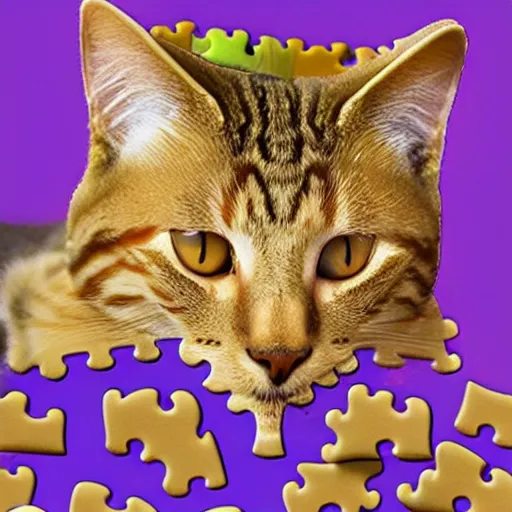 Prompt: 3d puzzle of cat