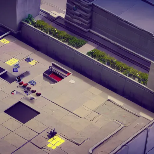 Prompt: isometric action game, mirror's edge, highly detailed, octane render, unreal engine, volumetric lighting