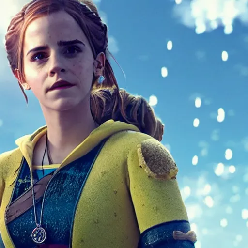 Prompt: emma watson as spongebob spongebob in the witcher 3, movie still, cinematic lighting, dramatic, octane render, long lens, shallow depth of field, bokeh, anamorphic lens flare, 8 k, hyper detailed, 3 5 mm film grain