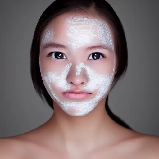 Prompt: professional studio photo of a young girl with too much work done to her face, plastic surgery gone wrong, 8 k, 4 k, 6 4 megapixel, ring light, blurred background