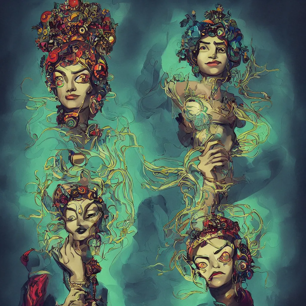 portrait of the goddess of vibration, in the style of Stable