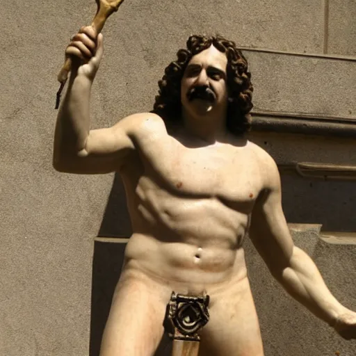 Prompt: Ron Jeremy as the David Statue