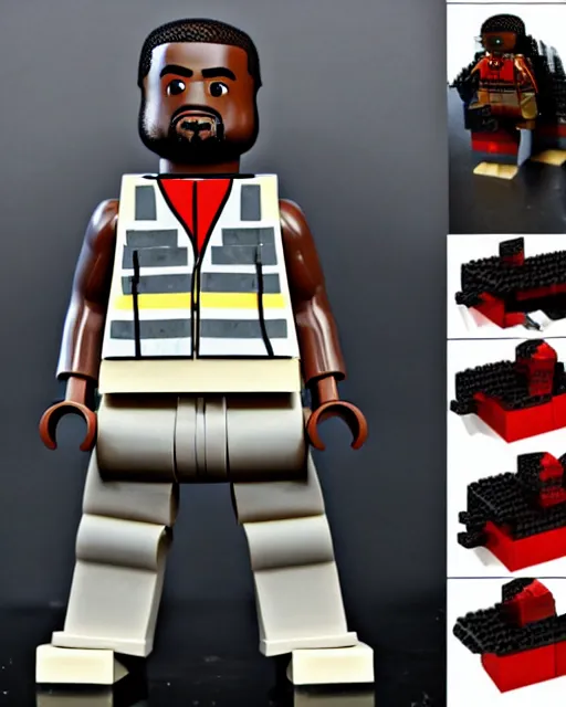 Prompt: Kanye West as a Lego figure