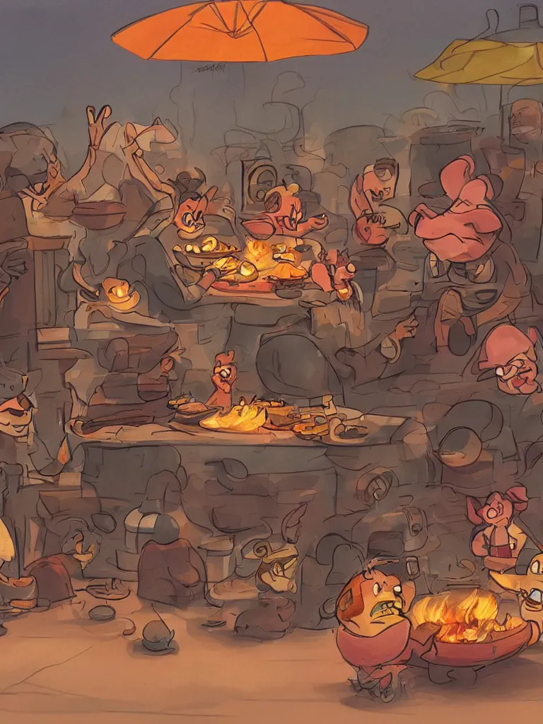 Prompt: barbecue by disney concept artists, blunt borders, rule of thirds