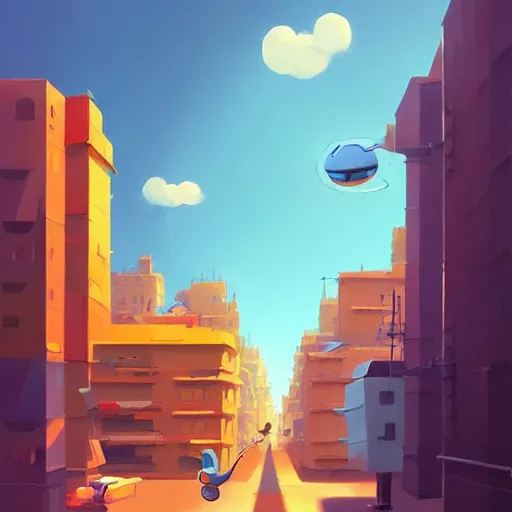 Image similar to goro fujita ilustration a big city in sunny day, painting by goro fujita, sharp focus, highly detailed, artstation