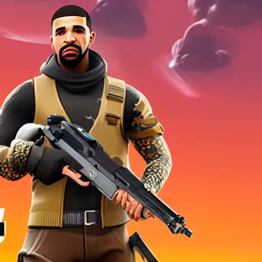 Prompt: drake in fortnite