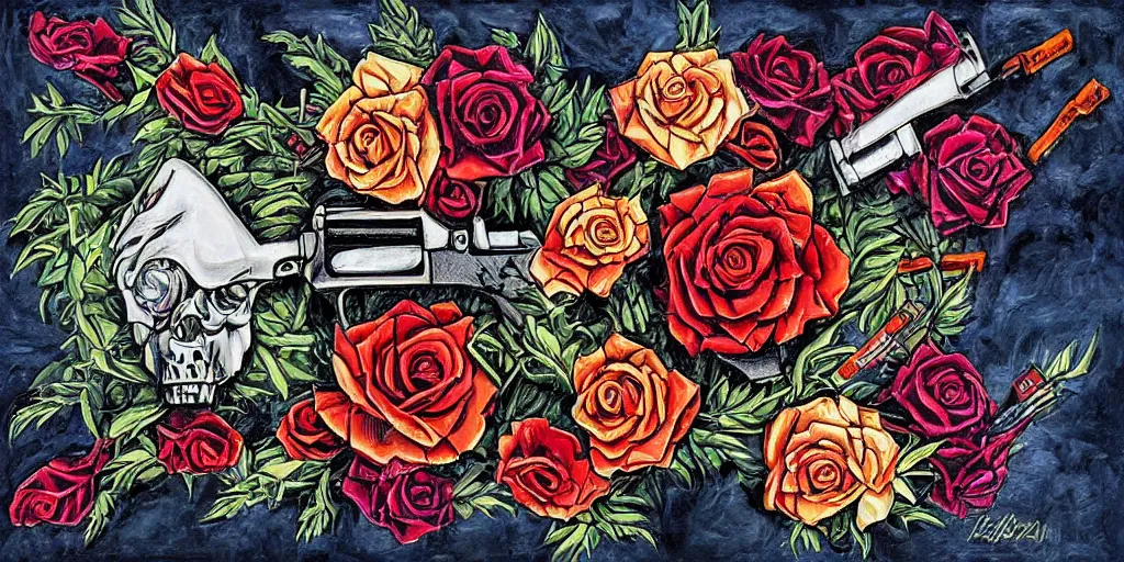 Image similar to guns and roses artwork