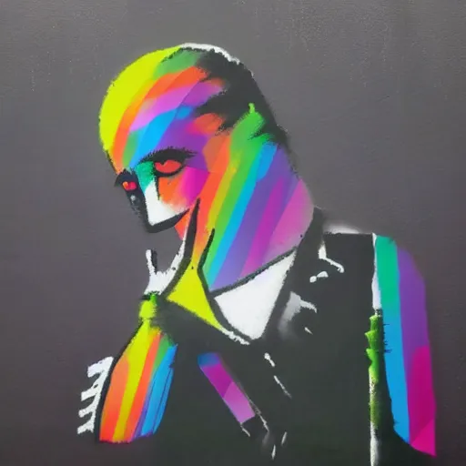 Prompt: an abstract profile picture by Banksy