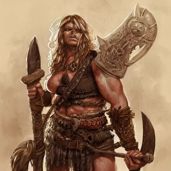 Prompt: Barbarian Warrior , body covered in war tattoos and wicca runes , D&D, fantasy, highly detailed, digital art, trending on artstation, smooth, sharp focus, illustration, art by Peter Tang and artgem