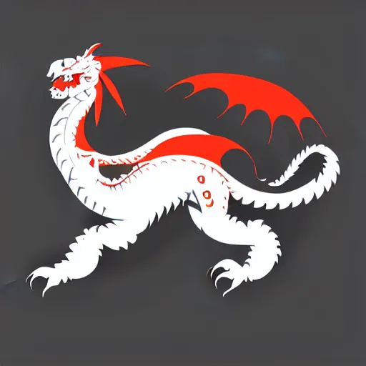 Image similar to vector art of welsh dragon and panda mixed, intercrossed, chimera, adobe illustrator