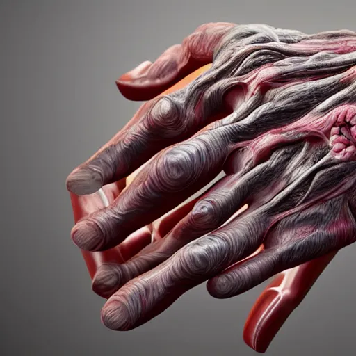 Image similar to photorealistic anatomical hands!!!!!, 4 k photorealism, by koryeba, andor kollar, pablo perdomo, serge minhulin, and anatomy for sculptors, trending on unsplash, 4 k quality, intricately defined, complexly detailed