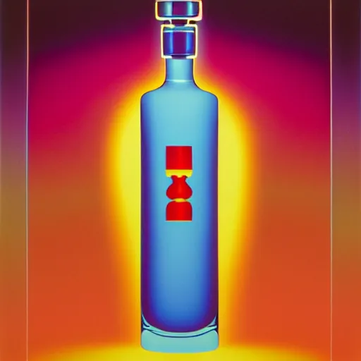 Prompt: glass vodka bottle by shusei nagaoka, kaws, david rudnick, airbrush on canvas, pastel colors, cell - shaded, 8 k, dirty, grainy