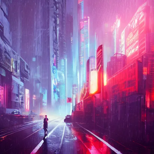 Image similar to many jellyfish running on the street at night after the rain, with the silhouette of distant mountains in the background, cyberpunk style, blade runner, by darek zabrocki, 8 k